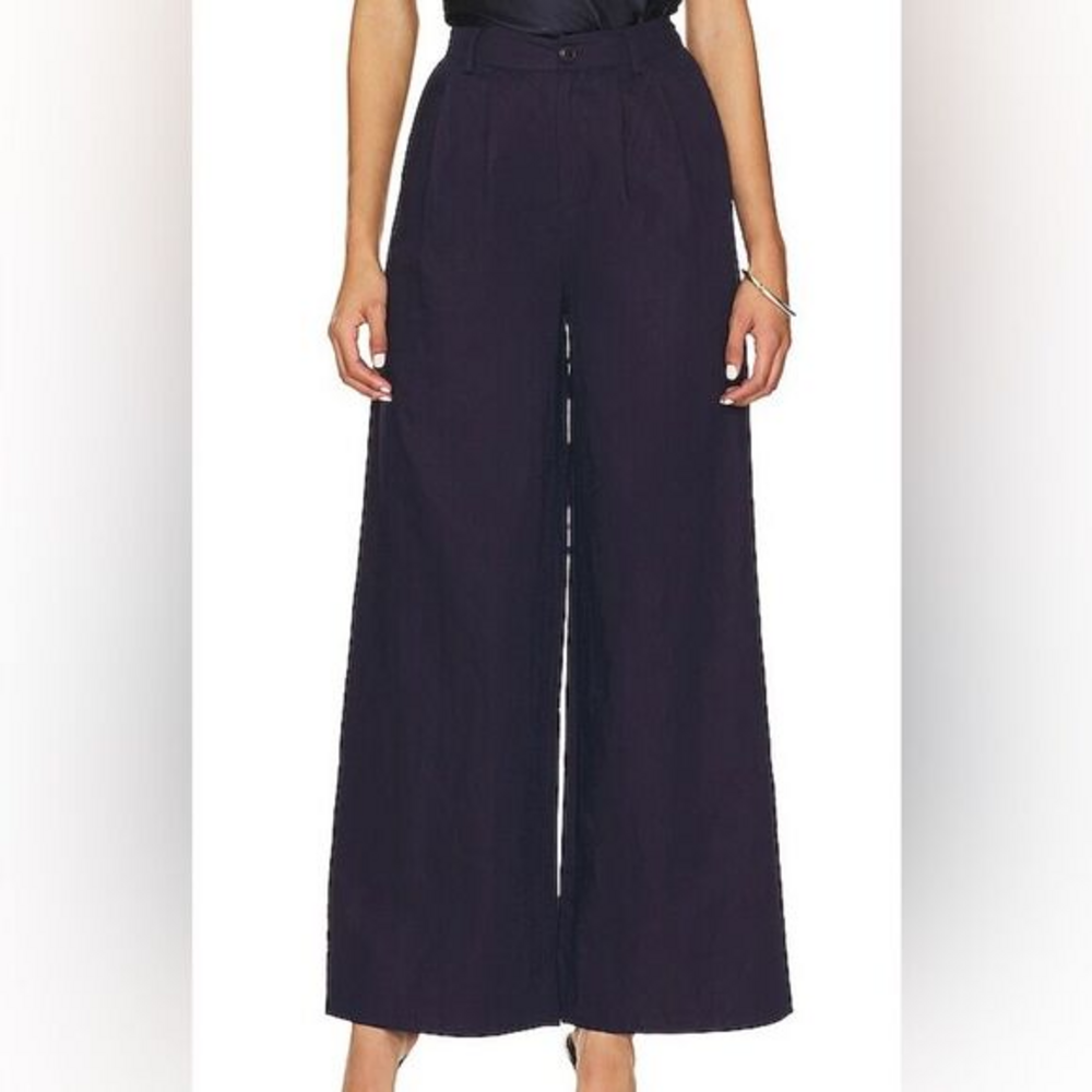 Cami NYC Navy Blue Rylie Linen Wide Leg Pants - 2